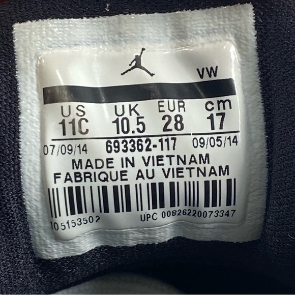 Nike Air Jordan Velocity BP “White Legend Blue” 693362-117 Toddler Size 11 C EUC - Picture 2 of 14